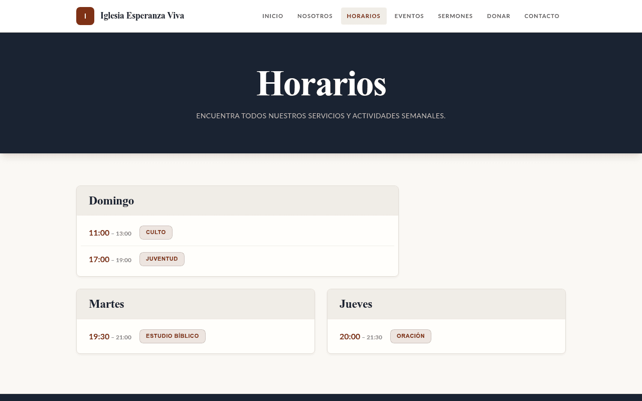 Horarios